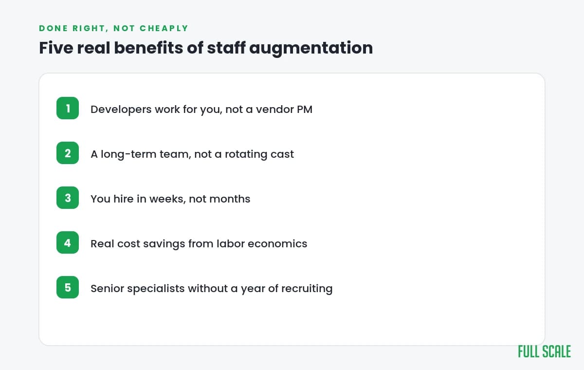 The five real benefits of staff augmentation