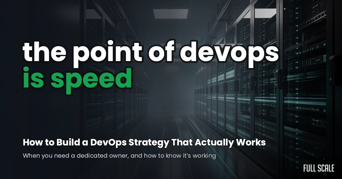 Data center server corridor with light streaks; hero image for how to build a DevOps strategy that actually works
