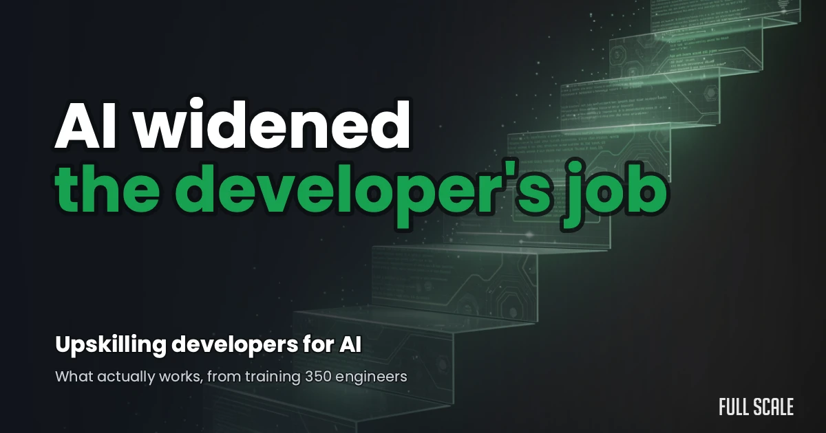 Upskilling developers in the AI era: a developer working with AI coding tools