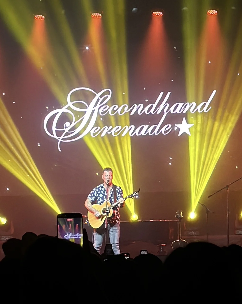 Secondhand Serenade performing live on stage at the concert Full Scale gave away tickets to