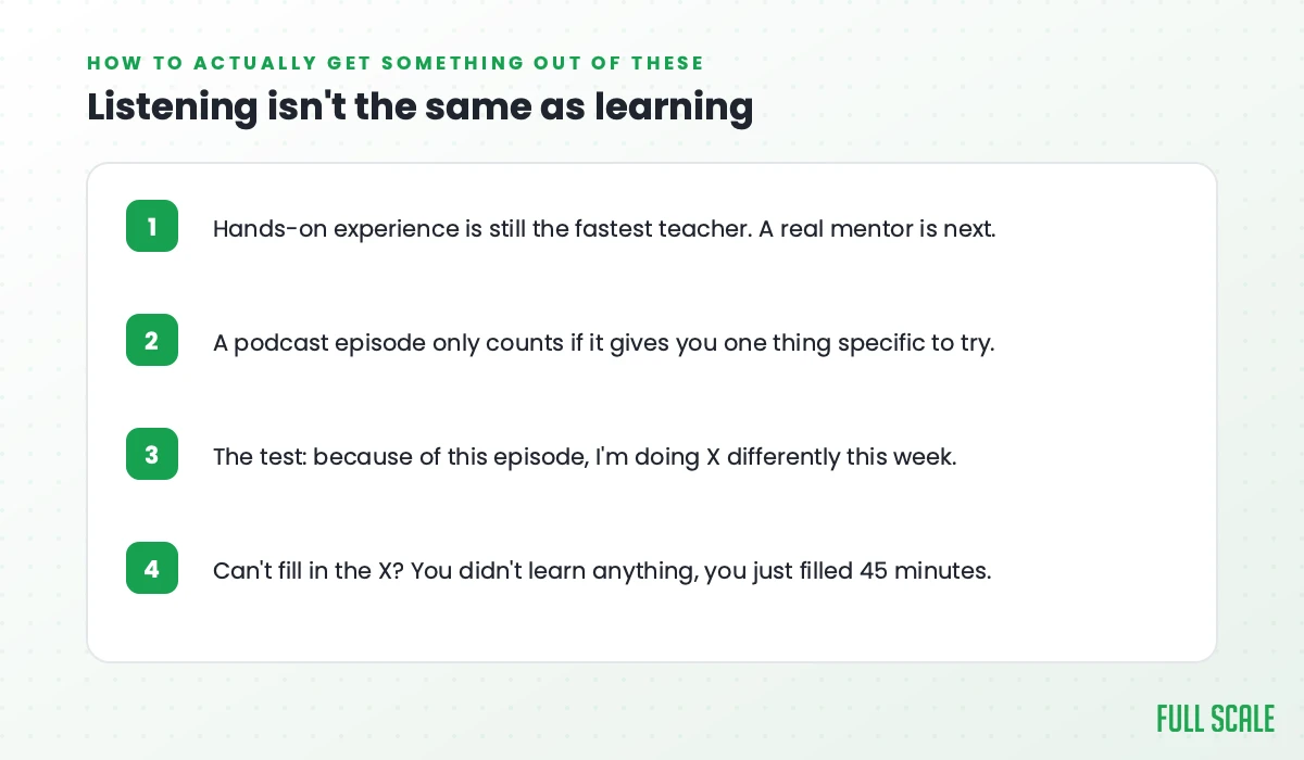 Key takeaways: how to actually get something out of an engineering leadership podcast episode
