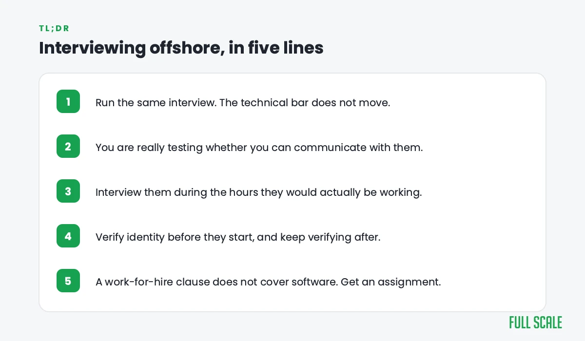 Five takeaways on interviewing offshore developers
