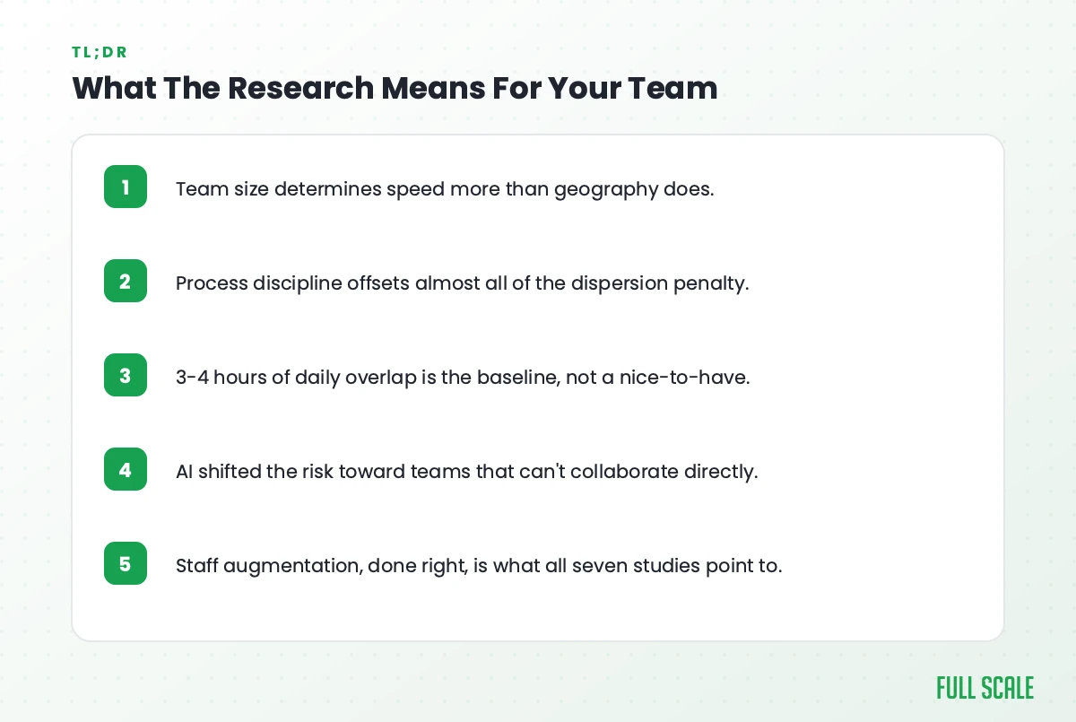 Key takeaways on what the research means for structuring an offshore team