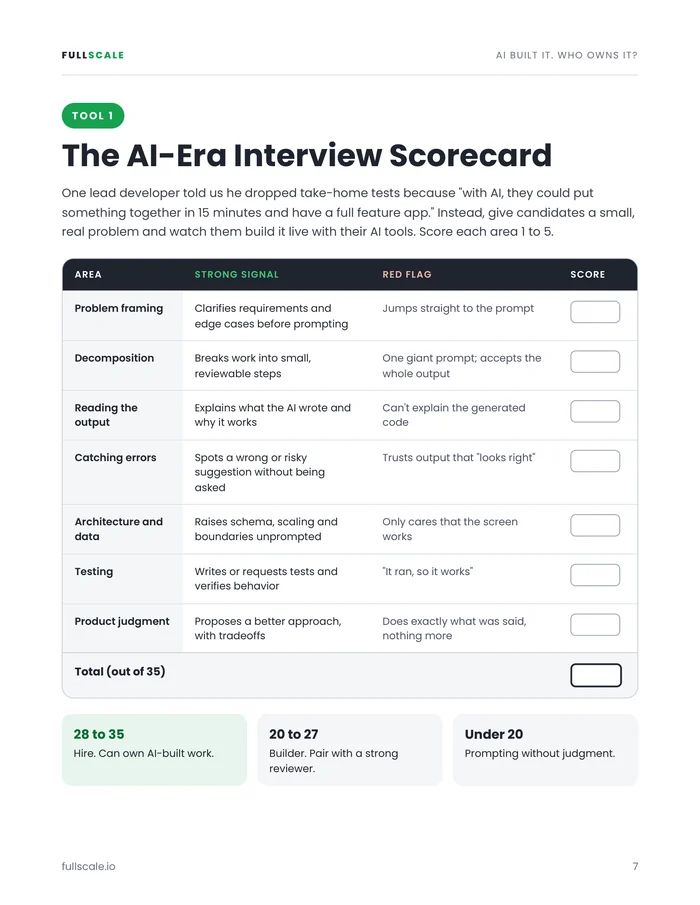 Preview of The AI-Era Interview Scorecard from the report