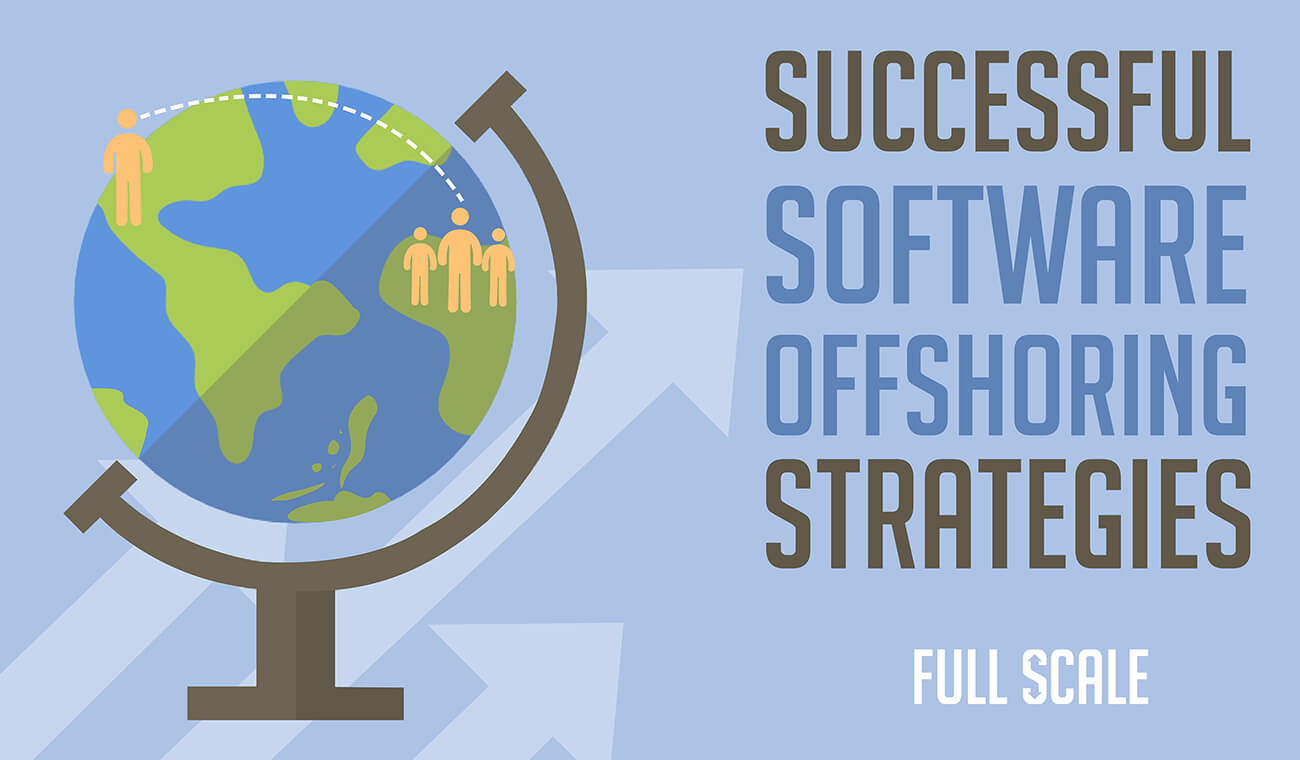 Best Strategies When You Do Offshoring Globe showing a link between teams in different countries to illustrate successful software offshoring strategies.